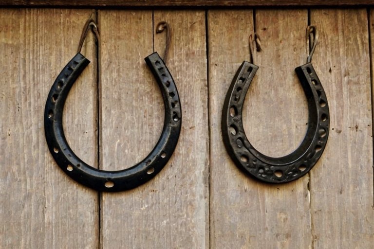 Horseshoes, made of iron, became universal symbols of good luck when hung above doorways.